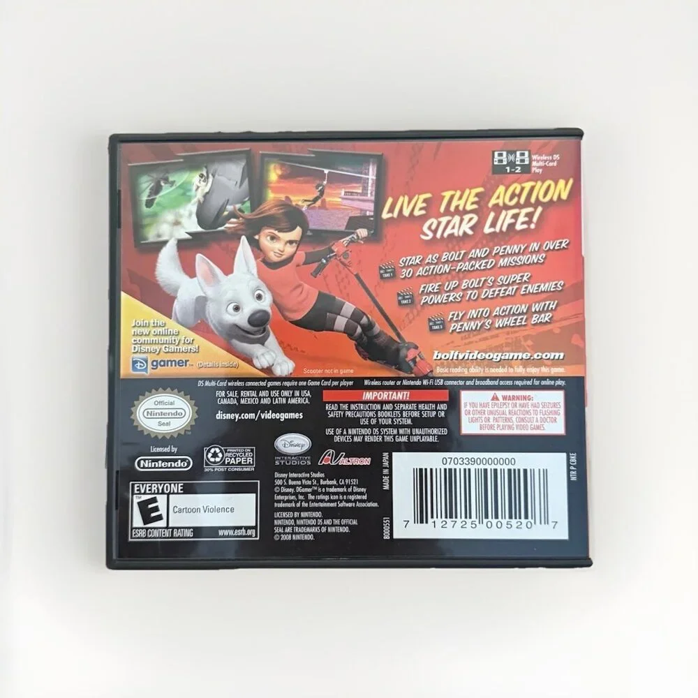 Disney‎ Bolt AUTHENTIC Nintendo DS COMPLETE CIB Working Tested